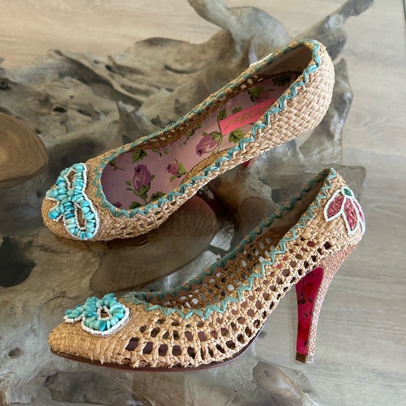 Betsey Johnston raffia heels - Picture 2 of 9
